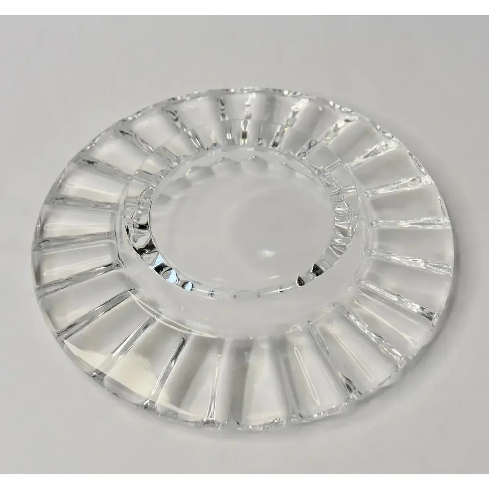 BACCARAT CRYSTAL WAVEY PILLAR CANDLE HOLDER PLATE